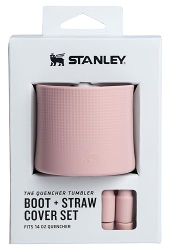 Stanley Quencher Kofferraum- und Strohhalm-Abdeckkappe, rutschfester Silikon-Schutz für Trinkbecher mit Griff, Zubehör-Set für Edelstahl-Trinkbecher, BPA-frei, Pink Dusk von STANLEY