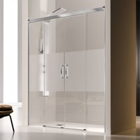 Duschwand für Nische mit 2 Schiebetüren glasé - 6mm / 135 cm / mit Sichtschutz Duschwand für Nische mit 2 Schiebetüren glasé - 6mm / 135 cm / mit Sichtschutz von STANO.