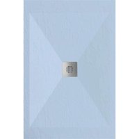 Mineralguss-Duschwanne extra flach dexa Schieferoptik grau 90x100 cm von STANO.