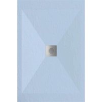 Mineralguss-Duschwanne extra flach dexa Schieferoptik grau 90x90 cm von STANO.