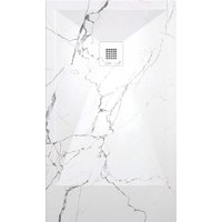 Stano. - Mineralguss-Duschwanne extra flach dekor arabesco weißes Marmor 70x180 cm von STANO.