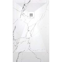 Stano. - Mineralguss-Duschwanne extra flach dekor arabesco weißes Marmor 80x80 cm von STANO.