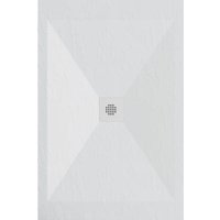 Stano. - Mineralguss-Duschwanne extra flach dexa Schieferoptik WEIß 80x110 cm Auslaufschutz in Farbe von STANO.