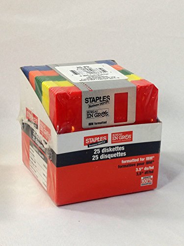 8,9 cm Disketten, 25 Stück, 1,44 MB, IBM formatiert by Staples 8,9 cm Disketten, 25 Stück, 1,44 MB, IBM formatiert by Staples von STAPLES