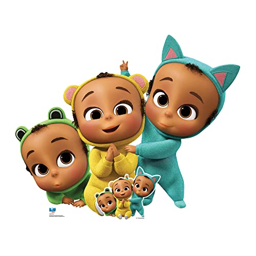 SC4038 Triplets Boss Baby Fred (blau), Rick (gelb) und Frederick (grün) Group Pappaufsteller von STAR CUTOUTS