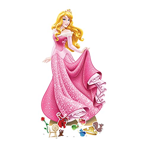 STAR CUTOUTS SP009 Aurora Dornröschen Pappaufsteller Partydekoration mit sechs Mini-Partyzubehör, Prinzessinnen-Disney-Thema, mittelgroß, Pink von STAR CUTOUTS