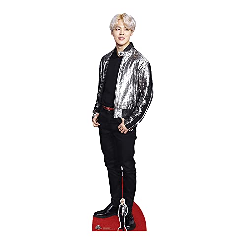 STAR CUTOUTS CS751 Lifesize Cardboard Free Desktop Cutout of Park Ji-min (Jimin) Silver Jacket Standee Bangtan Boys, solide, mehrfarbig von STAR CUTOUTS