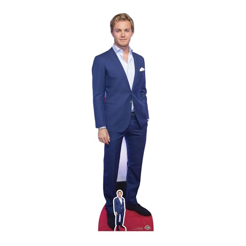 STAR CUTOUTS Lebensgroßer Ausschnitt mit Mini-Version des roten Teppichs von Nico Rosberg, Karton, Mehrfarbig, 177 x 50 x 177 cm von STAR CUTOUTS