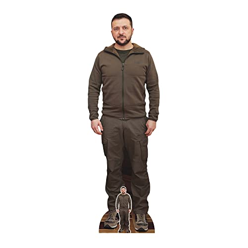 STAR CUTOUTS SC4078 Volodymyr Zelenskyy Präsident Ukraine Lebensgröße Karton Ausschnitt mit gratis Mini von STAR CUTOUTS