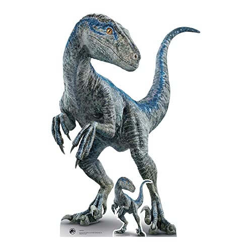 STAR CUTOUTS SC4080 Raptor Jurassic World Dominion Karton-Ausschnitt in Lebensgröße mit Mini-Ausschnitt von STAR CUTOUTS
