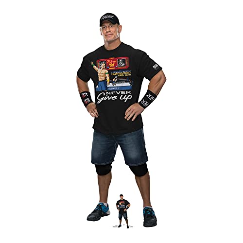 STAR CUTOUTS SC4158 John Cena Schwarzes Outfit WWE Lifesize Karton Ausschnitt mit Mini Profi Wrestling Champion von STAR CUTOUTS