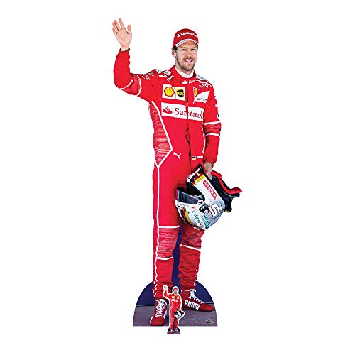 STAR CUTOUTS Sebastian Vettel rot, Pappe, Mehrfarbig, 183 x 77 x 183 cm von STAR CUTOUTS