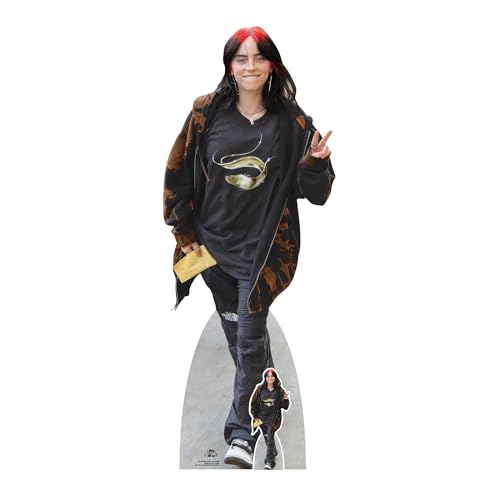 Star Cutouts CS1262 B Eilish Smiling Peace Zeichen, Pappaufsteller Höhe 162 cm von STAR CUTOUTS