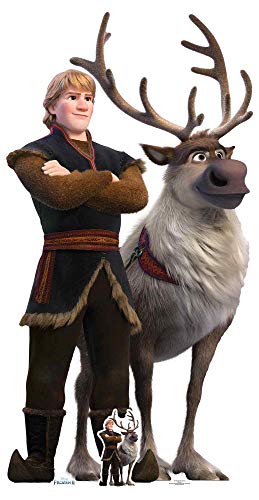 STAR CUTOUTS SC1423: Kristoff und Sven Pappaufsteller in Lebensgröße, ideal für Frozen Fans, Partys und Veranstaltungen, Höhe 195 cm, Breite 101 cm, solide, normal von STAR CUTOUTS