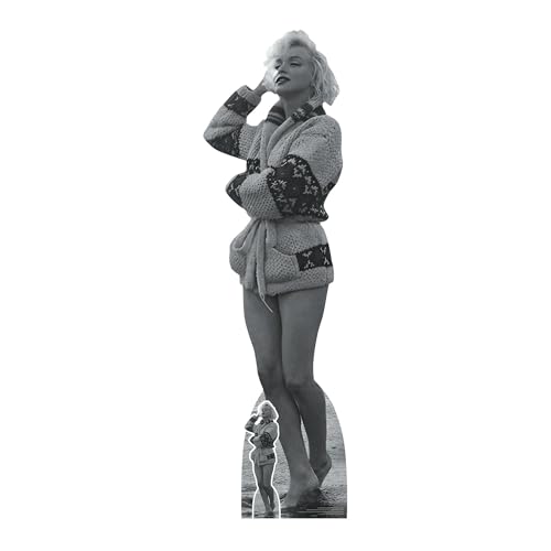 Star Cutouts SC2384 Marilyn Monroe Beach 1962 Pappaufsteller mit Mini Schwarz und Weiß von STAR CUTOUTS