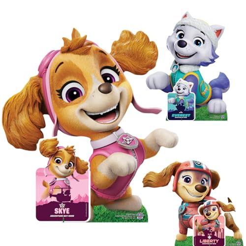 Star Cutouts SC4600 Skye, Liberty und Everest Paw Patrol Partyzubehör, Multipack, Pappaufsteller, 20 Stück, Paw Patrol-Thema, für einen Happy Birthday & Raumdekorationen für Kinder, Jungen, Mädchen, von STAR CUTOUTS