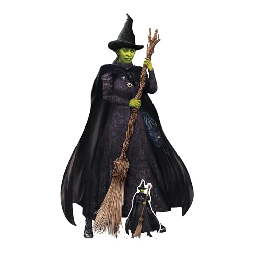 Star Cutouts SC4629 Elphaba – Cynthia Erivo – Böse grüne Hexe Pappaufsteller – böse Themen-Geburtstagsparty – böse Geburtstagszubehör – Höhe 159 cm – 2 Stück von STAR CUTOUTS