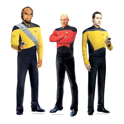 Star Cutouts SC4713 Star Trek Next Generation Regal Top Pack Picard, Worf, Daten, Pappaufsteller Höhe 29 cm von STAR CUTOUTS