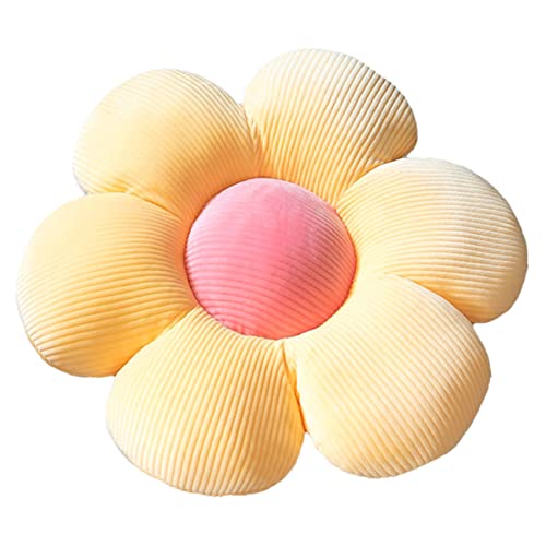 STAR FIRE Blumenkissen, blumenförmige Wurfkissen, Blumenbodenkissen, Zierkissen, Stuhlkissen Zierkissenbezüge Raumdekoration Plüschkissen für (45cm (17.7inch), Yellow/Pink) von STAR FIRE