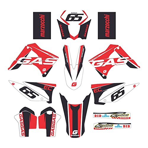 Aufkleber-Set kompatibel mit Motorrad Enduro Gas-Gas EC 10-11, Rot von STAR SAM