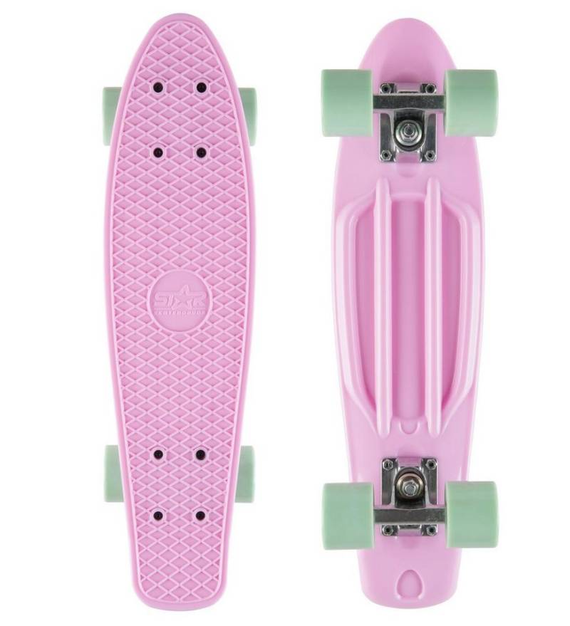 STAR-SKATEBOARDS Skateboard Retroboard, ab 8 Jahre, ab 125 cm, Jungen, Mädchen, 60 mm Rollen, ABEC-7 Kugellager, 78A Rollenhärte, bis 100 kg von STAR-SKATEBOARDS