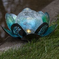 Led Solarlampe lilly Lotusblüte Gartenbeleuchtung Garten Wasserlilie Deko Blatt von STAR TRADING