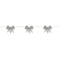 Star Trading - Deko-Lichterkette Bowie 10 silberne Textil-Schleifen led Timer l 225cm von STAR TRADING