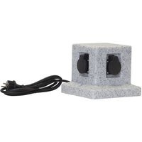 Outdoor Verteiler-Steckdose ,Plugge', Granit-Optik, 4 Steckplätze, grau, h 18cm, b 20cm - Star Trading von STAR TRADING
