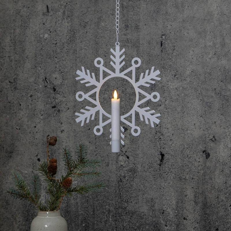 LED-Dekoleuchte Flamme Snow mit Wachskerze LED-Dekoleuchte Flamme Snow mit Wachskerze von STAR TRADING