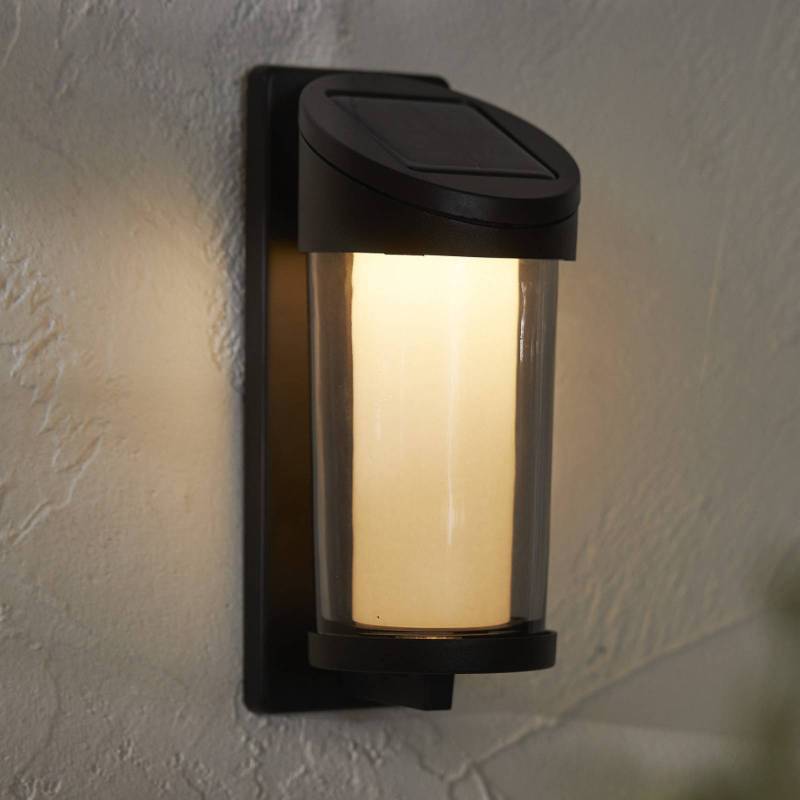 LED-Solar-Außenwandleuchte Alippa, schwarz Höhe 21 cm Metall von STAR TRADING