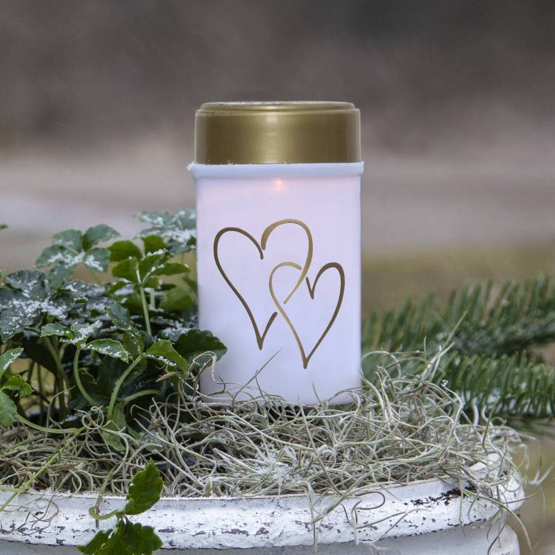 LED-Solar-Erdspießleuchte Hearty, weiß/gold 12 cm Kunststoff von STAR TRADING