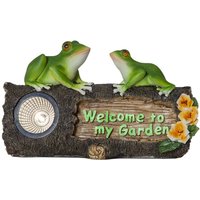 Star Trading Solar Dekoleuchte Frogy, LED, Outdoor, Gartenschild mit Fröschen, Dämmerungssensor, Warmweiß, 24 cm von STAR TRADING