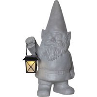 LED-Solar-Figur'Gnomy' Zwerg mit Laterne, grau von STAR TRADING