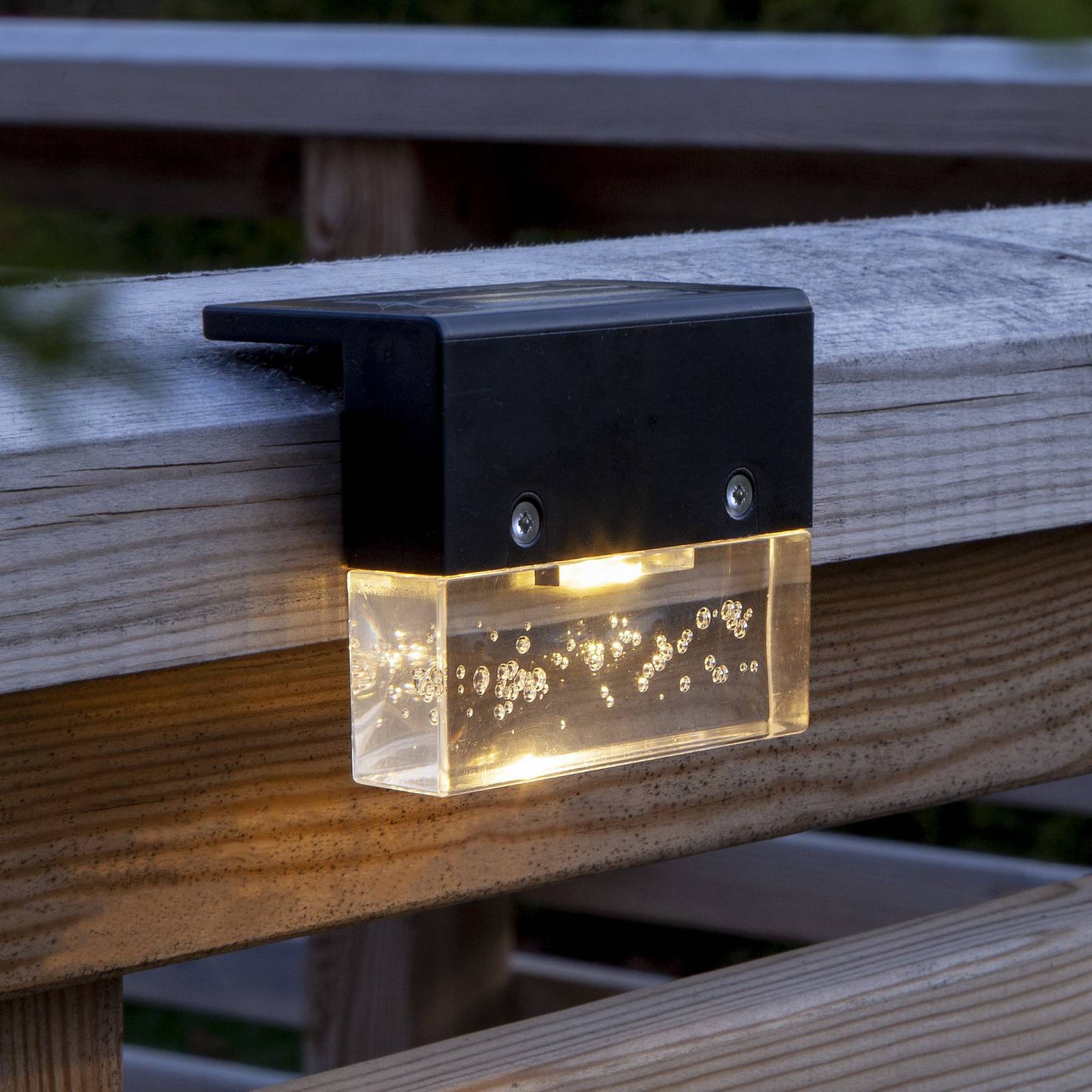LED-Solarleuchte Bubbly Fence, schwarz, Kunststoff, 4er-Set von STAR TRADING