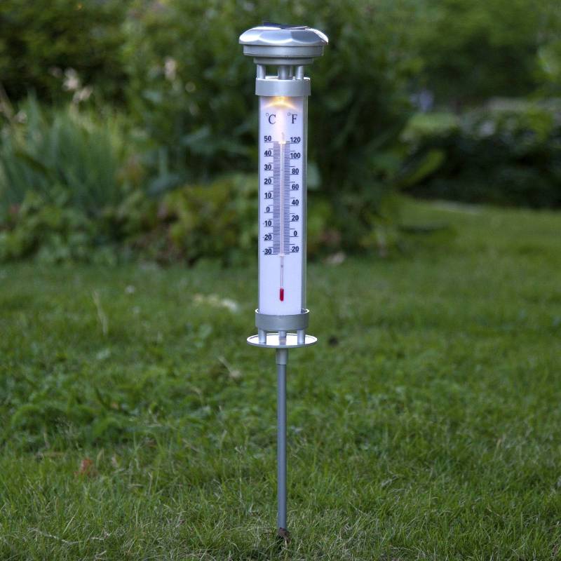 LED-Solarleuchte Celsius, Außenthermometer von STAR TRADING