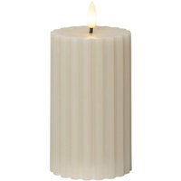 Star Trading - led Wachskerze Flamme Stripe Batterie Timer beige 15x7,5cm von STAR TRADING