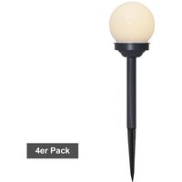 Trading Solarpoller-Set Globus, 4 Stück, Weiß, led, Dämmerungssensor, Warmweiß, Außenbereich, 27 cm - Star von Star