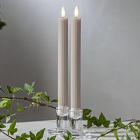 Led Stabkerze Flamme Stripe 2er-Set aus Wachs von STAR TRADING