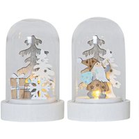 Star Trading - led Weihnachtsdeko ,Reinbek' mit Glaskuppel, 2er Set, Weihnachtsmotive aus Holz, Batteriebetrieb, h 9cm Star Trading - led Weihnachtsdeko ,Reinbek' mit Glaskuppel, 2er Set, Weihnachtsmotive aus Holz, Batteriebetrieb, h 9cm von STAR TRADING