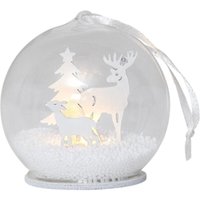 Star Trading - led Weihnachtskugel Fauna in Weiß und Transparent - white von STAR TRADING