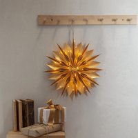 Star Trading - Papierstern ,Flinga', gold, mit led Dew Drop Lichterkette, Batterien + Timer, 40 LEDs, ø 45cm Star Trading - Papierstern ,Flinga', gold, mit led Dew Drop Lichterkette, Batterien + Timer, 40 LEDs, ø 45cm von STAR TRADING