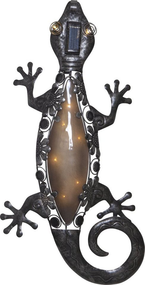 STAR TRADING Außen-Wandleuchte Star LED-Solar-Wanddeko 'Gecko', Eidechse von STAR TRADING