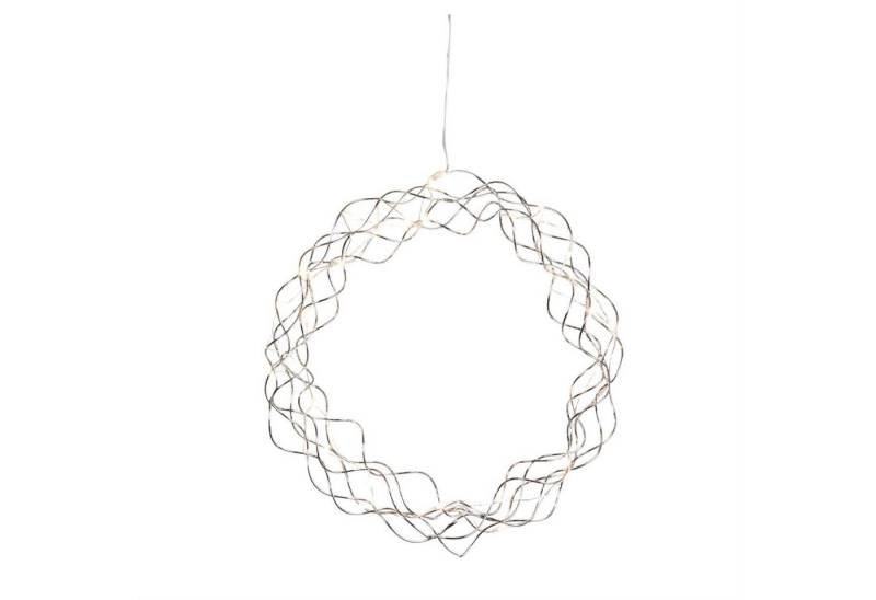 STAR TRADING Dekokranz LED Lichtkranz Fenster Türschmuck Wandkranz 30LED D: 30cm Innen silber von STAR TRADING