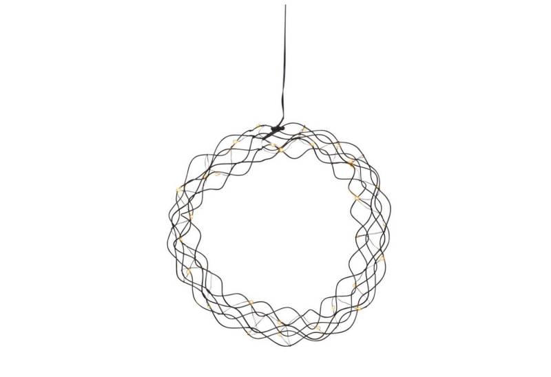 STAR TRADING Dekokranz LED Lichtkranz Fenster Türschmuck Wandkranz 30LED D:30cm Innen schwarz von STAR TRADING