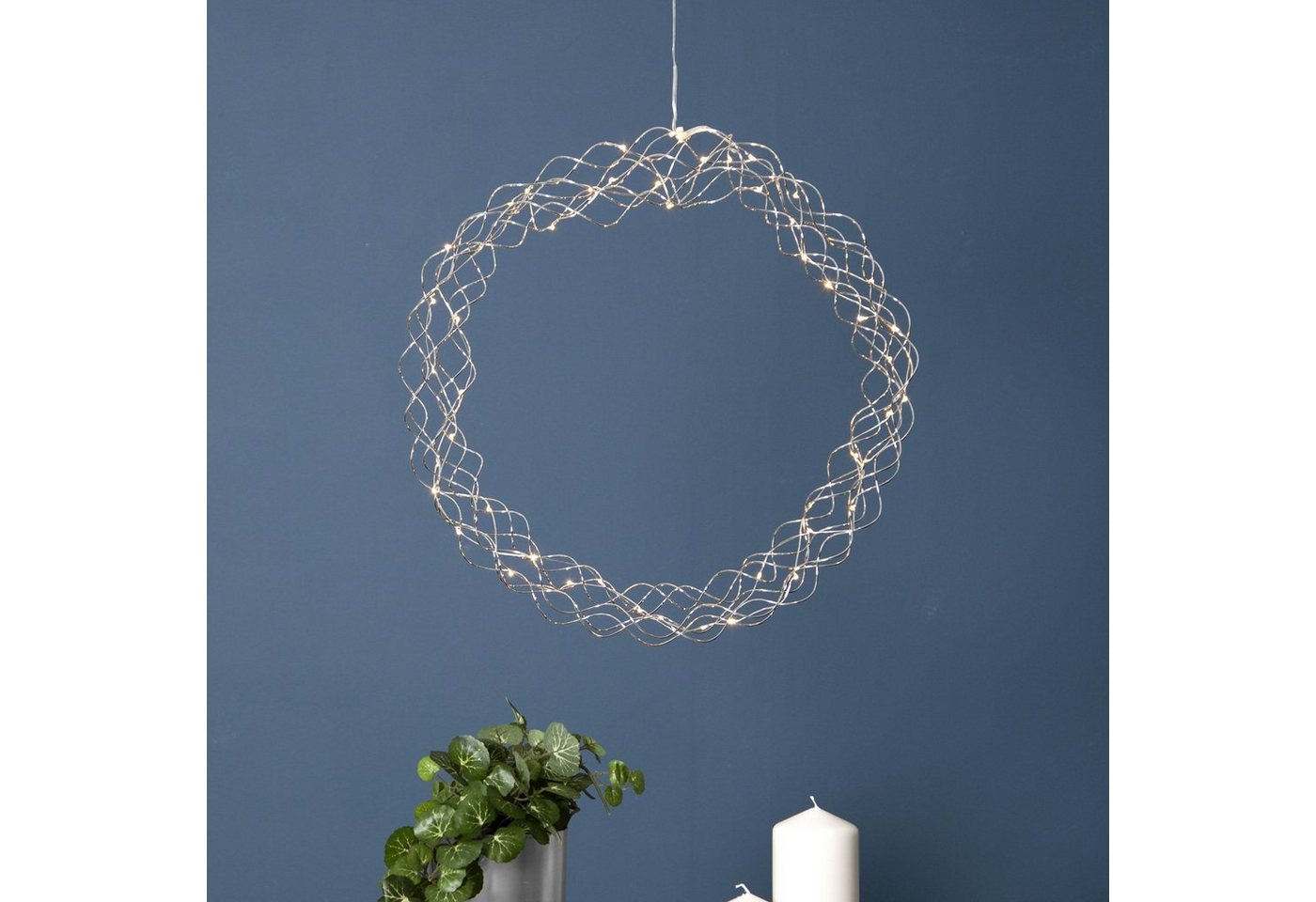 STAR TRADING Dekokranz LED Lichtkranz Fenster Türschmuck Wandkranz 50 LED D:45cm Innen silber STAR TRADING Dekokranz LED Lichtkranz Fenster Türschmuck Wandkranz 50 LED D:45cm Innen silber von STAR TRADING