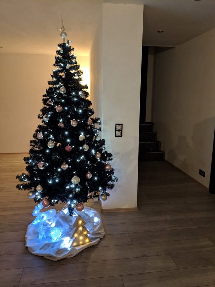 STAR TRADING Künstlicher Weihnachtsbaum Best Season 608-14 LED Ottawa Prelit-Tree beleuchtet, schwarz von STAR TRADING