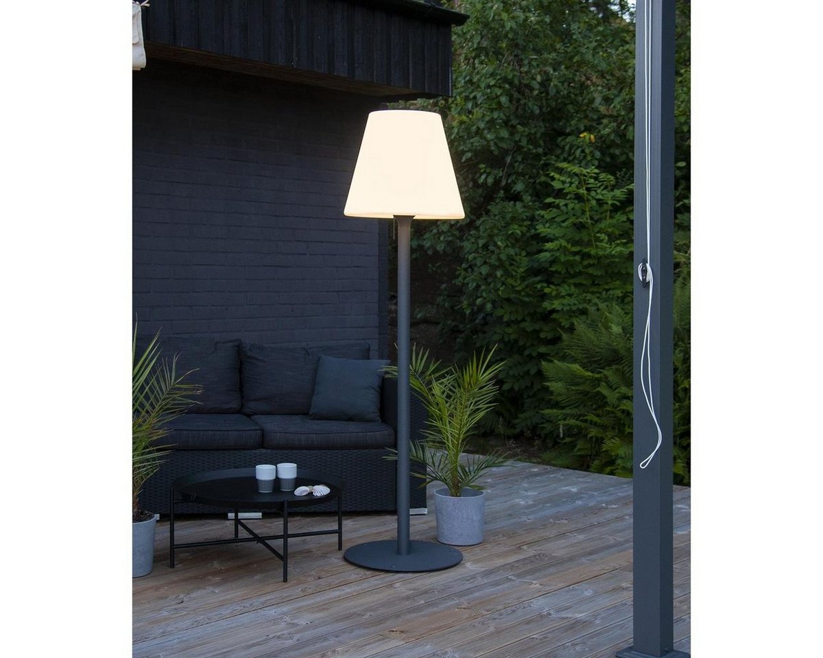 STAR TRADING LED Außen-Stehlampe Garten Beistelllampe/Stehlampe 187cm weißer Schirm 50cm E27 Fassung von STAR TRADING