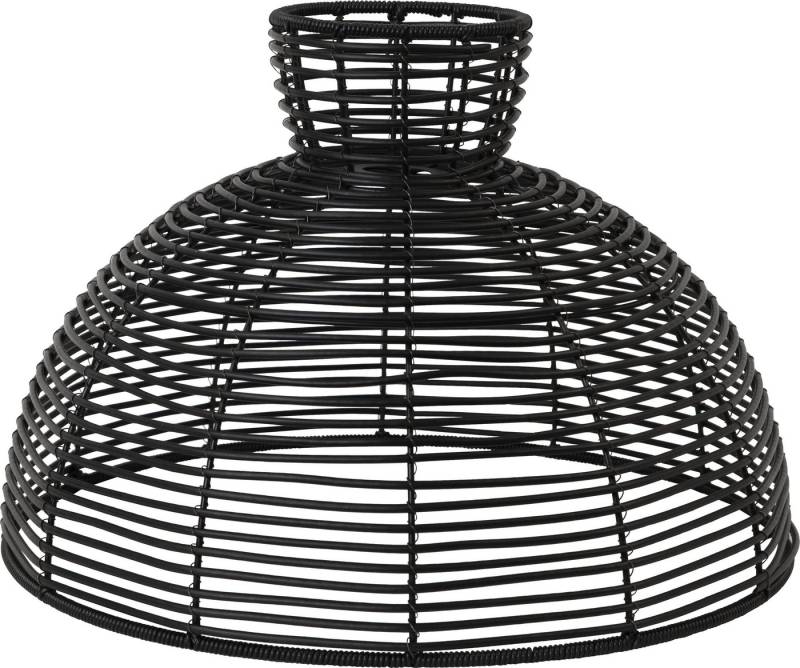 STAR TRADING LED Dekolicht Runde, Outdoor Lampenschirm,Runde, aus Kunst-Rattan, groß, schwarz, E27, Ø 4 von STAR TRADING