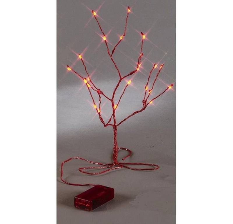 STAR TRADING LED-Leuchtzweig 725-55 LED Minitree 30x15 cm rot Batteriebetrieb von STAR TRADING