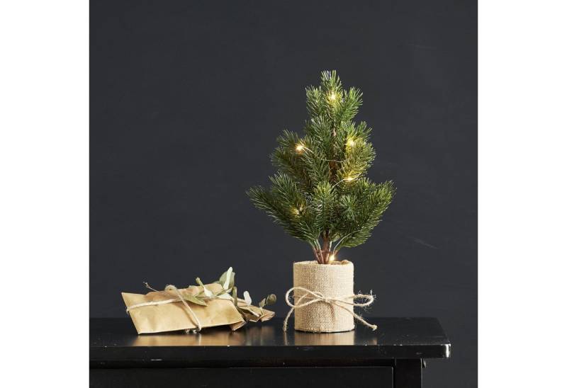 STAR TRADING LED Baum LED Tischbaum Tischdeko warmweiß 35cm Weihnachtsdeko Timer Batterie, LED Classic, warmweiß (2100K bis 3000K) von STAR TRADING